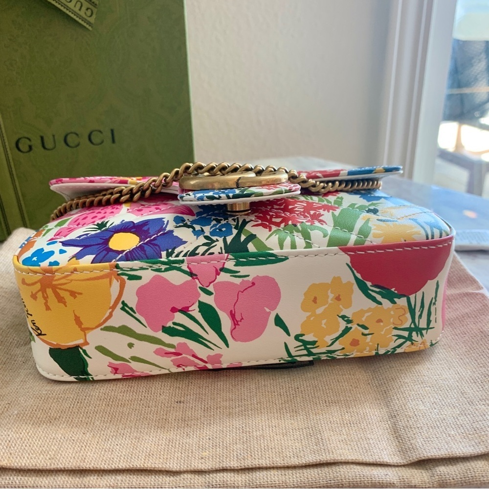 🌼 GUCCI Ken Scott GG Marmont Super Mini Bag in Floral Print Limited Edition - Picture 11 of 16